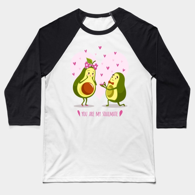 avocado couple proposal Baseball T-Shirt by Mako Design 